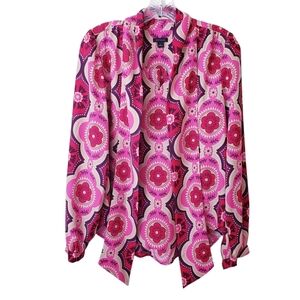 Ann Taylor Pink Red Medallion Print Blade